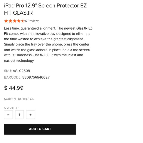 Spigen EZ Fit Screen Protector iPad Pro 12.9" GLAS.tR NEW IN BOX! - Picture 9 of 15